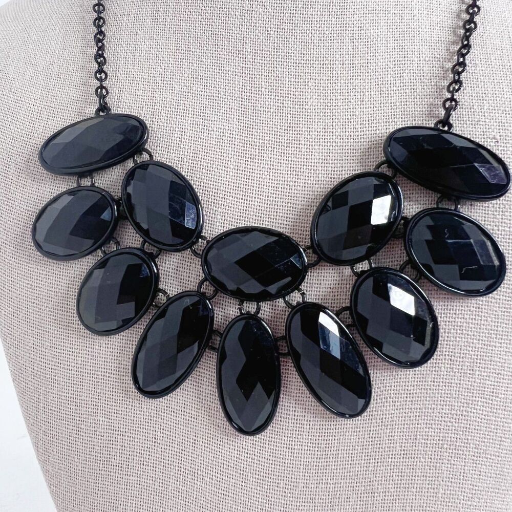 Black Rhinestone Statement Necklace - image 5